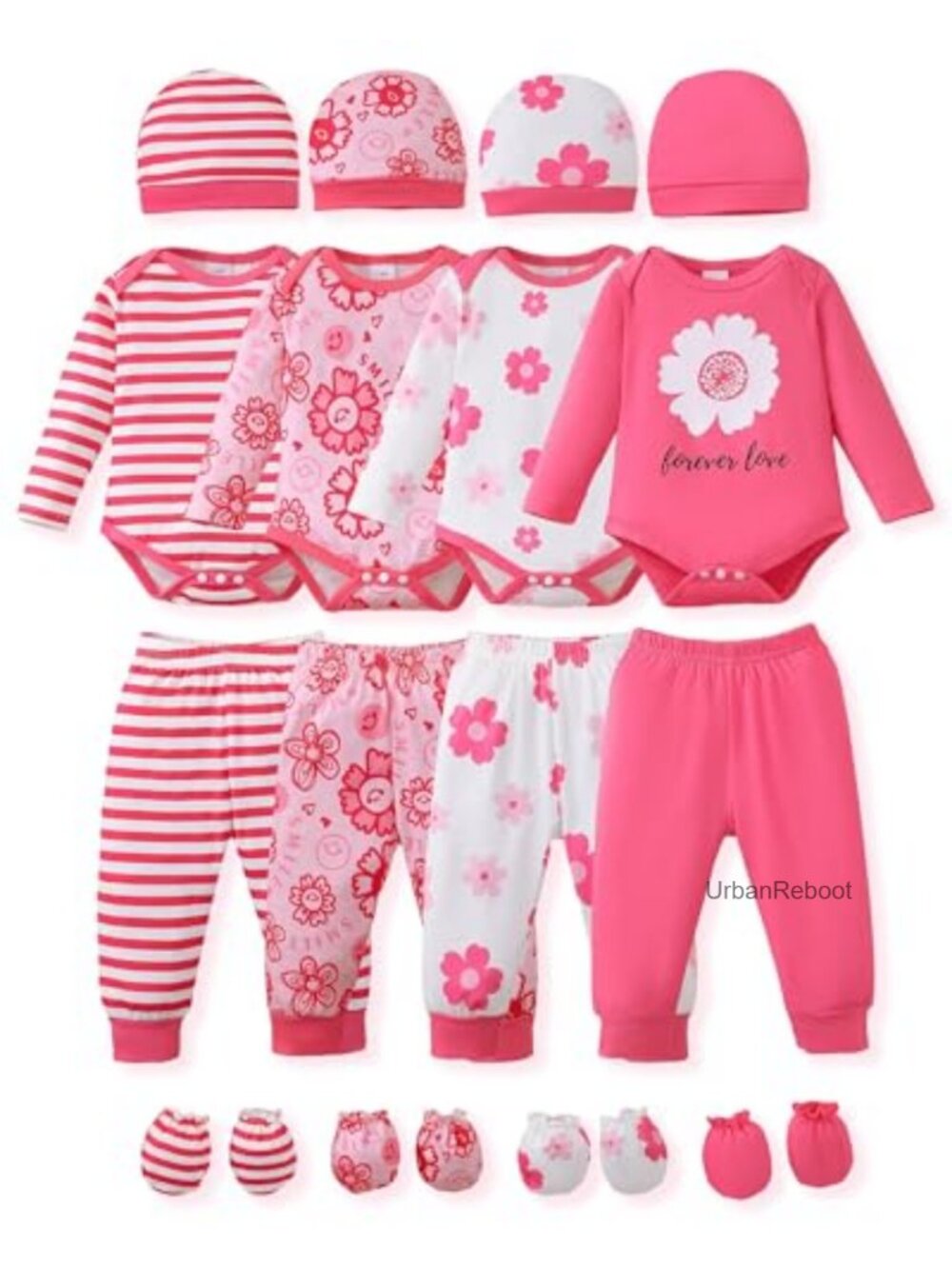 Baby Girl 20 PC Clothing Set 16 Items Cotton Blend 0-18 Months